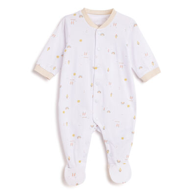Infants Natural Printed Front Opening Babysuit